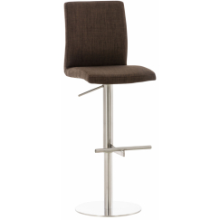 Barová židle Cadiz, textil, ocel / hnědá