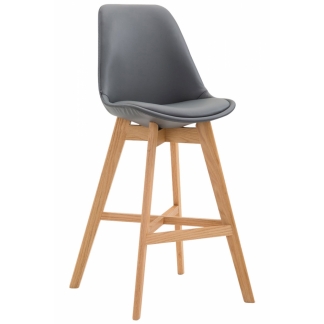 Barová židle Cane, syntetická kůže, šedá