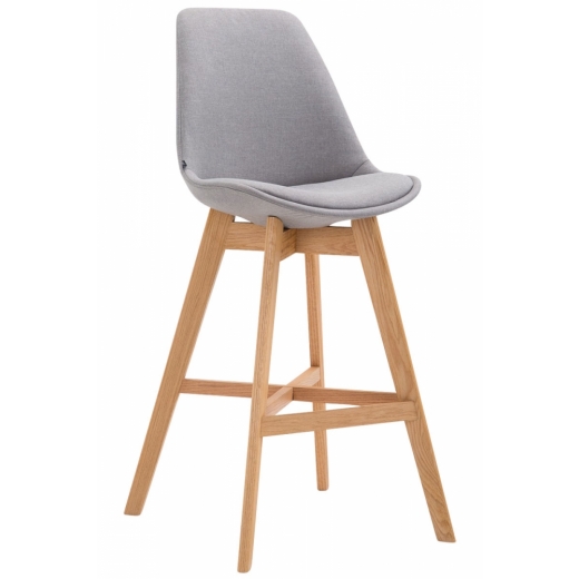 Barová židle Cane, textilní látka, šedá - 1