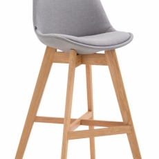 Barová židle Cane, textilní látka, šedá - 1