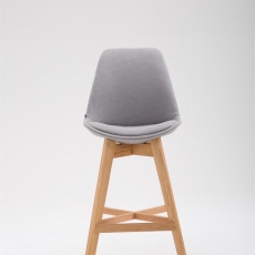 Barová židle Cane, textilní látka, šedá - 2