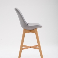 Barová židle Cane, textilní látka, šedá - 3