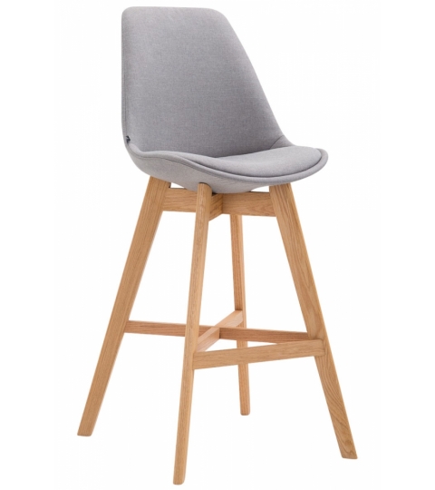 Barová židle Cane, textilní látka, šedá