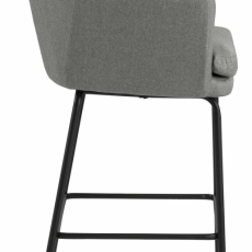 Barová židle Chisa, tkanina, světle šedá - 3