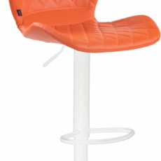 Barová židle Cork, syntetická kůže, bílá / oranžová - 1
