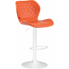 Barová židle Cork, syntetická kůže, bílá / oranžová