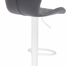 Barová židle Cork, syntetická kůže, bílá / šedá - 4