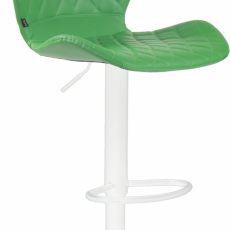 Barová židle Cork, syntetická kůže, bílá / zelená - 1
