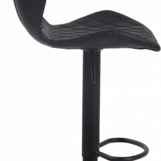 Barová židle Cork, syntetická kůže, černá / černá - 3