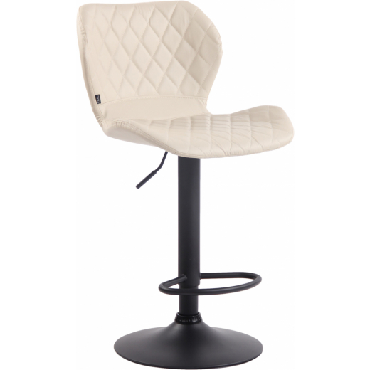 Barová židle Cork, syntetická kůže, černá / krémová - 1