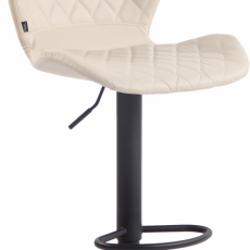 Barová židle Cork, syntetická kůže, černá / krémová - 1
