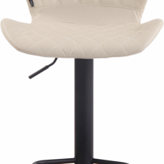 Barová židle Cork, syntetická kůže, černá / krémová - 2