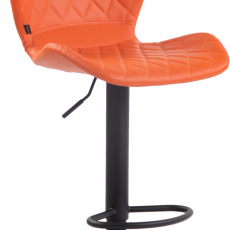Barová židle Cork, syntetická kůže, černá / oranžová - 1