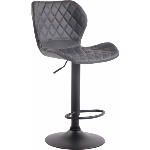 Barová židle Cork, syntetická kůže, černá / šedá - 1