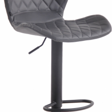 Barová židle Cork, syntetická kůže, černá / šedá - 1