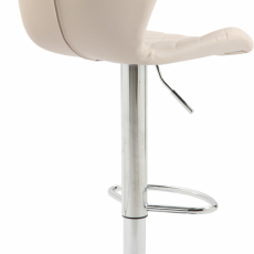 Barová židle Cork, syntetická kůže, chrom / krémová - 4