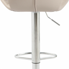 Barová židle Cork, syntetická kůže, chrom / krémová - 5