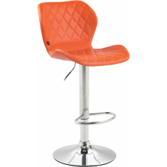 Barová židle Cork, syntetická kůže, chrom / oranžová