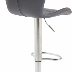 Barová židle Cork, syntetická kůže, chrom / šedá - 4