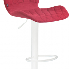 Barová židle Cork, textil, bílá / červená - 1