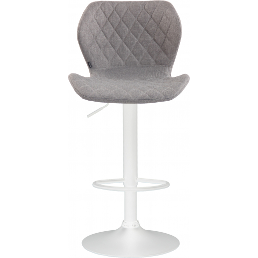Barová židle Cork, textil, bílá / šedá - 1