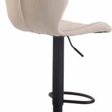 Barová židle Cork, textil, černá / krémová - 4