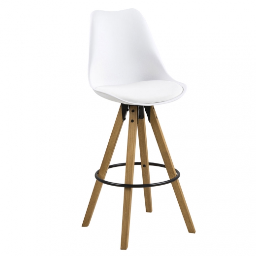 Barová židle Damian (SET 2 ks), bílá - 1