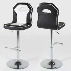 Barová židle Dolphin (SET 2 ks) černá / bílá - 3