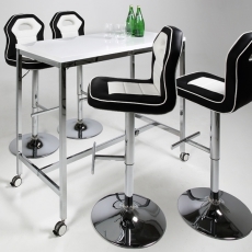 Barová židle Dolphin (SET 2 ks) černá / bílá - 8