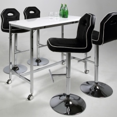 Barová židle Dolphin (SET 2 ks) černá / bílá - 7