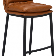 Barová židle Dundalk, černá / světle hnědá - 1