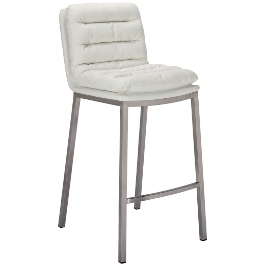 Barová židle Dundalk, ocel / bílá - 1