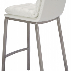 Barová židle Dundalk, ocel / bílá - 4