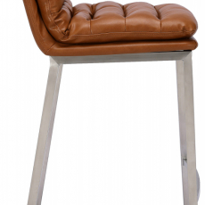 Barová židle Dundalk, ocel / světle hnědá - 3