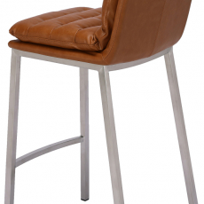 Barová židle Dundalk, ocel / světle hnědá - 4