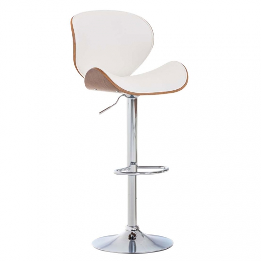Barová židle Edward ořech, bílá - 1