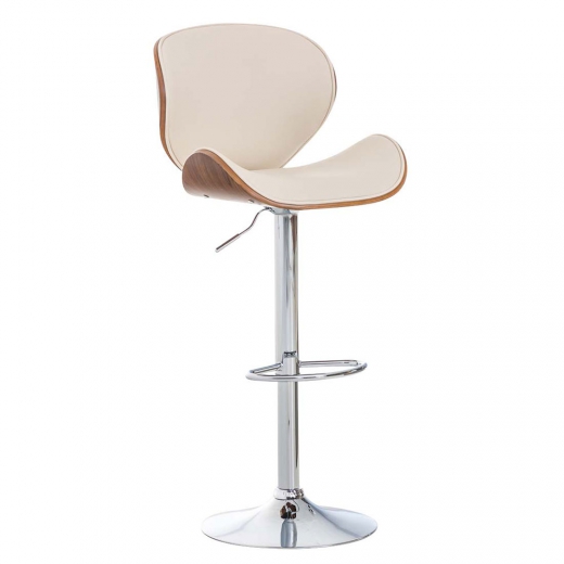 Barová židle Edward ořech, krémová - 1