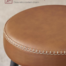 Barová židle Faux (SET 2 ks), syntetická kůže, 63 cm, hnědá - 7