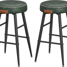 Barová židle Faux (SET 2 ks), syntetická kůže, 63 cm, zelená - 1