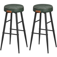 Barová židle Faux (SET 2 ks), syntetická kůže, 76 cm, zelená