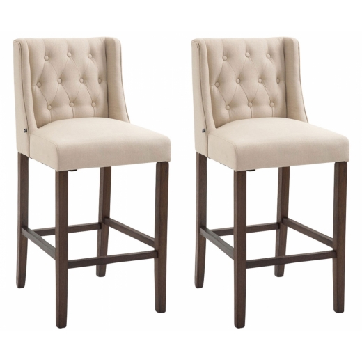 Barová židle Fergie (SET 2 ks), krémová / hnědá - 1