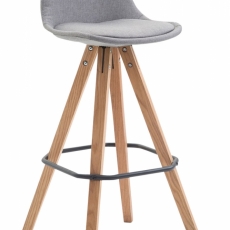 Barová židle Frank I., textilní látka, šedá - 1
