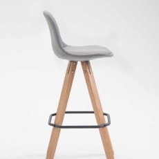 Barová židle Frank I., textilní látka, šedá - 3