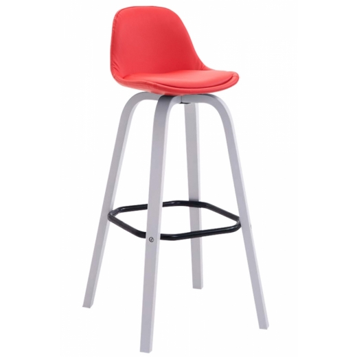 Barová židle Frencis, červená / bílá - 1