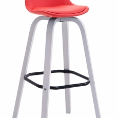 Barová židle Frencis, červená / bílá - 1