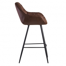 Barová židle Gepo, samet, hnědá - 4