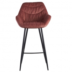 Barová židle Gepo, samet, růžová - 2