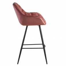 Barová židle Gepo, samet, růžová - 4