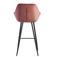 Barová židle Gepo, samet, růžová - 5