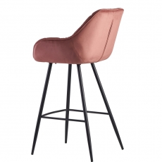 Barová židle Gepo, samet, růžová - 6